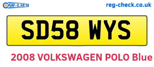 SD58WYS are the vehicle registration plates.