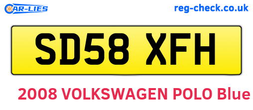 SD58XFH are the vehicle registration plates.