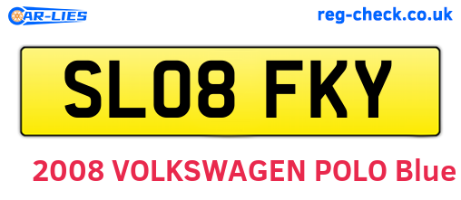 SL08FKY are the vehicle registration plates.