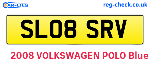 SL08SRV are the vehicle registration plates.