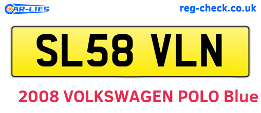 SL58VLN are the vehicle registration plates.
