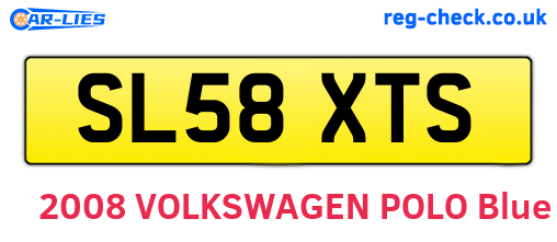 SL58XTS are the vehicle registration plates.