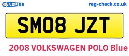 SM08JZT are the vehicle registration plates.