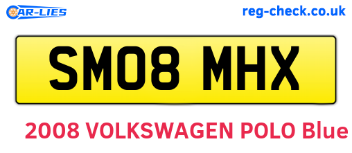 SM08MHX are the vehicle registration plates.