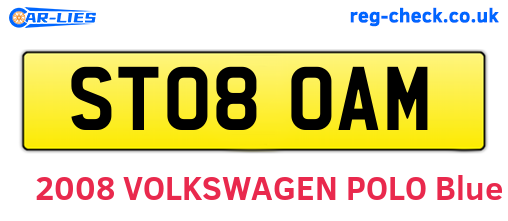 ST08OAM are the vehicle registration plates.