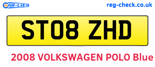 ST08ZHD are the vehicle registration plates.