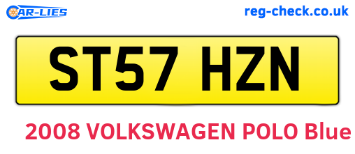 ST57HZN are the vehicle registration plates.