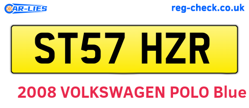 ST57HZR are the vehicle registration plates.
