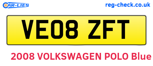 VE08ZFT are the vehicle registration plates.