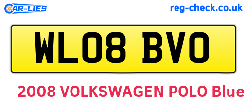 WL08BVO are the vehicle registration plates.