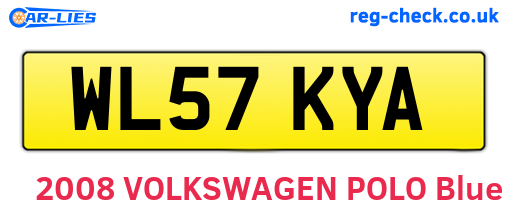 WL57KYA are the vehicle registration plates.