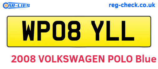 WP08YLL are the vehicle registration plates.