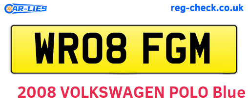 WR08FGM are the vehicle registration plates.