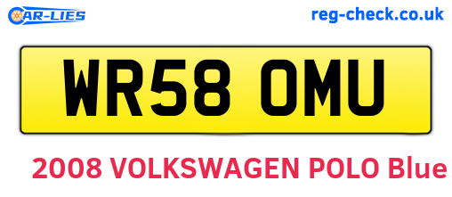 WR58OMU are the vehicle registration plates.