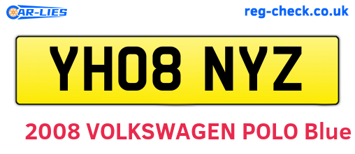 YH08NYZ are the vehicle registration plates.