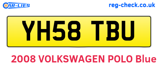YH58TBU are the vehicle registration plates.