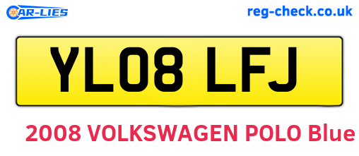 YL08LFJ are the vehicle registration plates.
