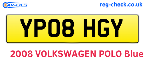 YP08HGY are the vehicle registration plates.