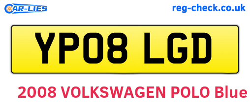 YP08LGD are the vehicle registration plates.