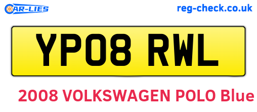 YP08RWL are the vehicle registration plates.