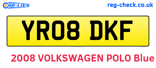 YR08DKF are the vehicle registration plates.