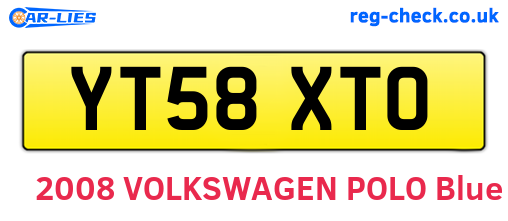 YT58XTO are the vehicle registration plates.