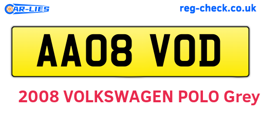 AA08VOD are the vehicle registration plates.