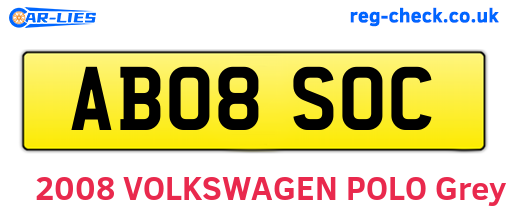 AB08SOC are the vehicle registration plates.