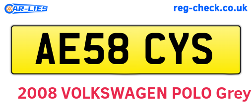 AE58CYS are the vehicle registration plates.