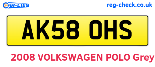 AK58OHS are the vehicle registration plates.
