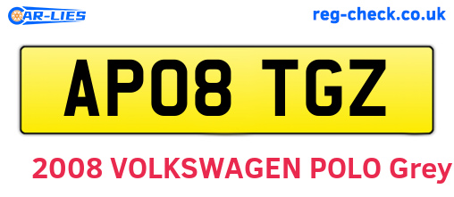 AP08TGZ are the vehicle registration plates.