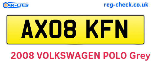 AX08KFN are the vehicle registration plates.