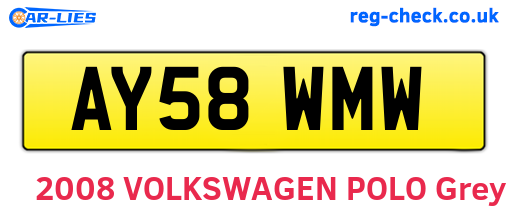 AY58WMW are the vehicle registration plates.