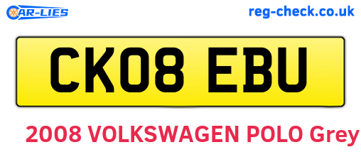CK08EBU are the vehicle registration plates.