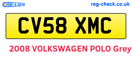 CV58XMC are the vehicle registration plates.
