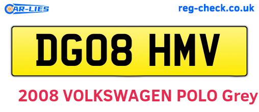 DG08HMV are the vehicle registration plates.