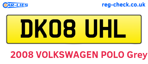 DK08UHL are the vehicle registration plates.