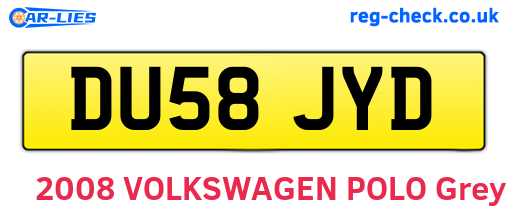 DU58JYD are the vehicle registration plates.