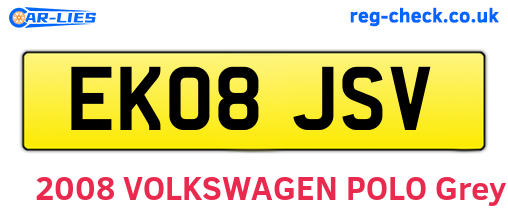 EK08JSV are the vehicle registration plates.
