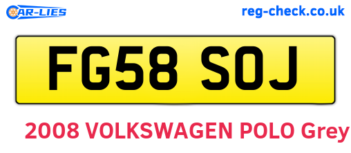 FG58SOJ are the vehicle registration plates.
