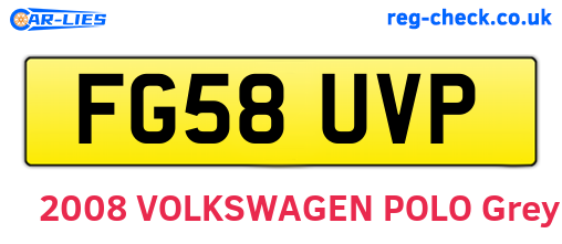 FG58UVP are the vehicle registration plates.