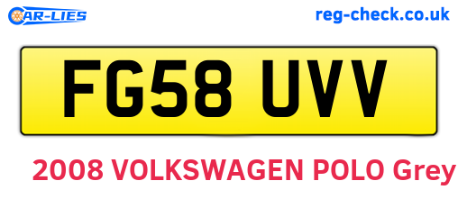 FG58UVV are the vehicle registration plates.
