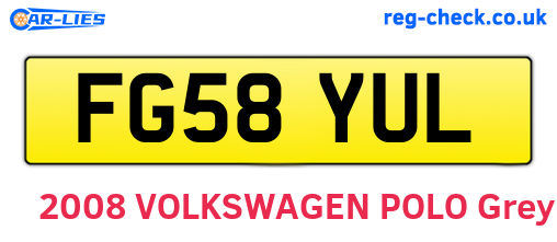 FG58YUL are the vehicle registration plates.