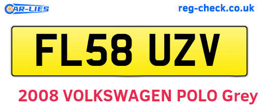 FL58UZV are the vehicle registration plates.