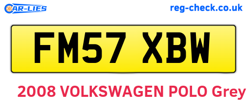 FM57XBW are the vehicle registration plates.