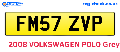 FM57ZVP are the vehicle registration plates.