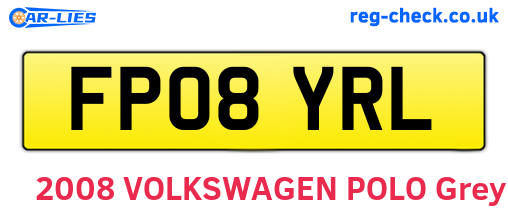 FP08YRL are the vehicle registration plates.
