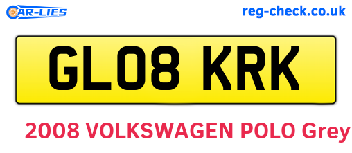 GL08KRK are the vehicle registration plates.