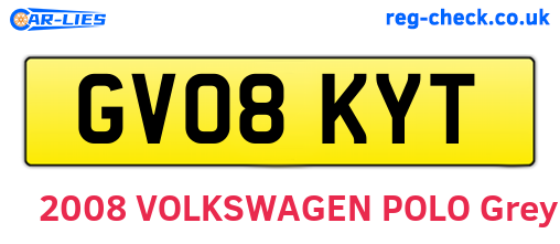 GV08KYT are the vehicle registration plates.