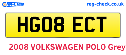 HG08ECT are the vehicle registration plates.